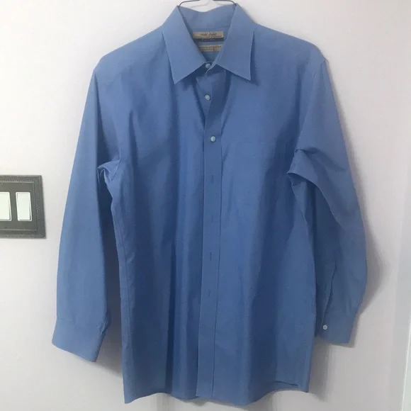 Roundtree & Yorke Shirts | Roundtree And Yorke Gold Label Fitted Dress Shirt In Blue | Color: Blue | Size: 15.5 | Musicgirl7er's Closet